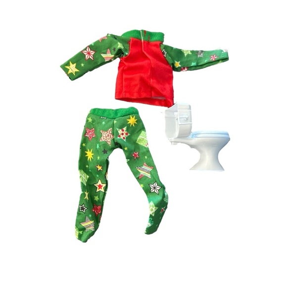 Elf on the Shelf Festive Green Christmas Pajama Set - Picture 2 of 2